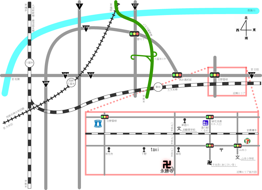 永勝寺へのアクセスマップ